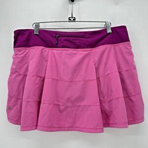 Lululemon Womens Pace Rival Skirt Skort Size 12 Pink Purple Pickleball Tennis‎